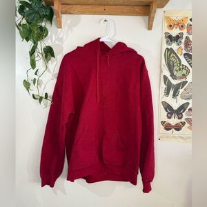 Red long sleeve sweatshirt hoodie
